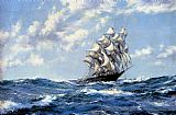 Montague Dawson The Clipper Ship Blue Jacket On Choppy Seas painting